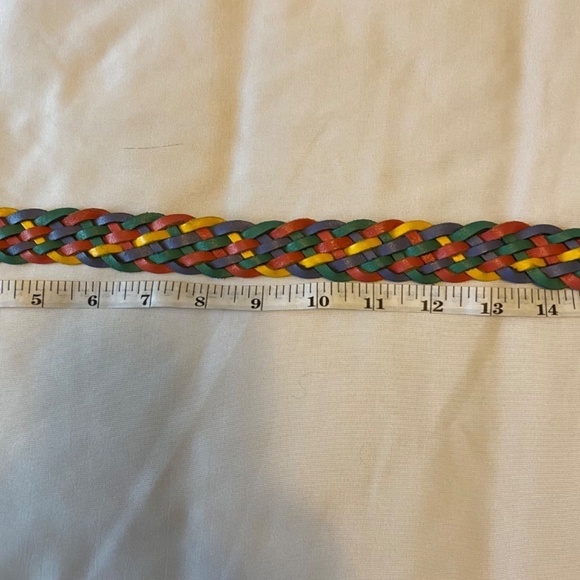 Vintage Rainbow‎ Leather Braided Belt- ML - Picture 8 of 12